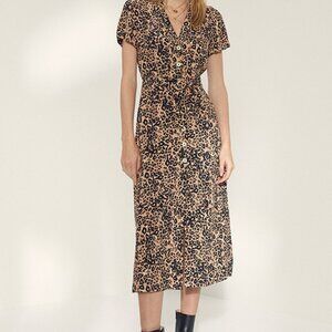 Aritzia Wilfred Leopard Shirt Dress